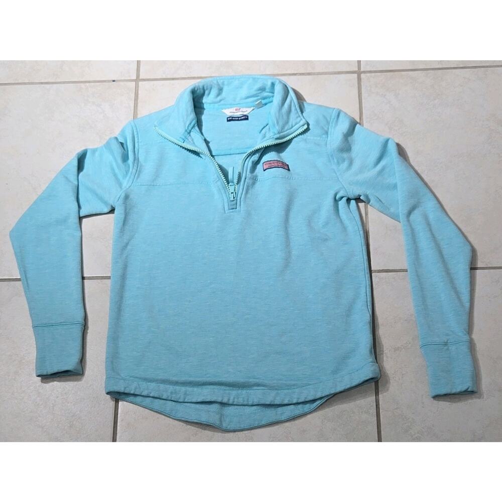 Vineyard Vines Shep Shirt Women's Light Blue Knit Pullover Sweater Mock Neck